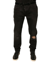Dolce & Gabbana Black Ripped Logo Cotton Skinny Denim Jeans -   -  Dolce & Gabbana.