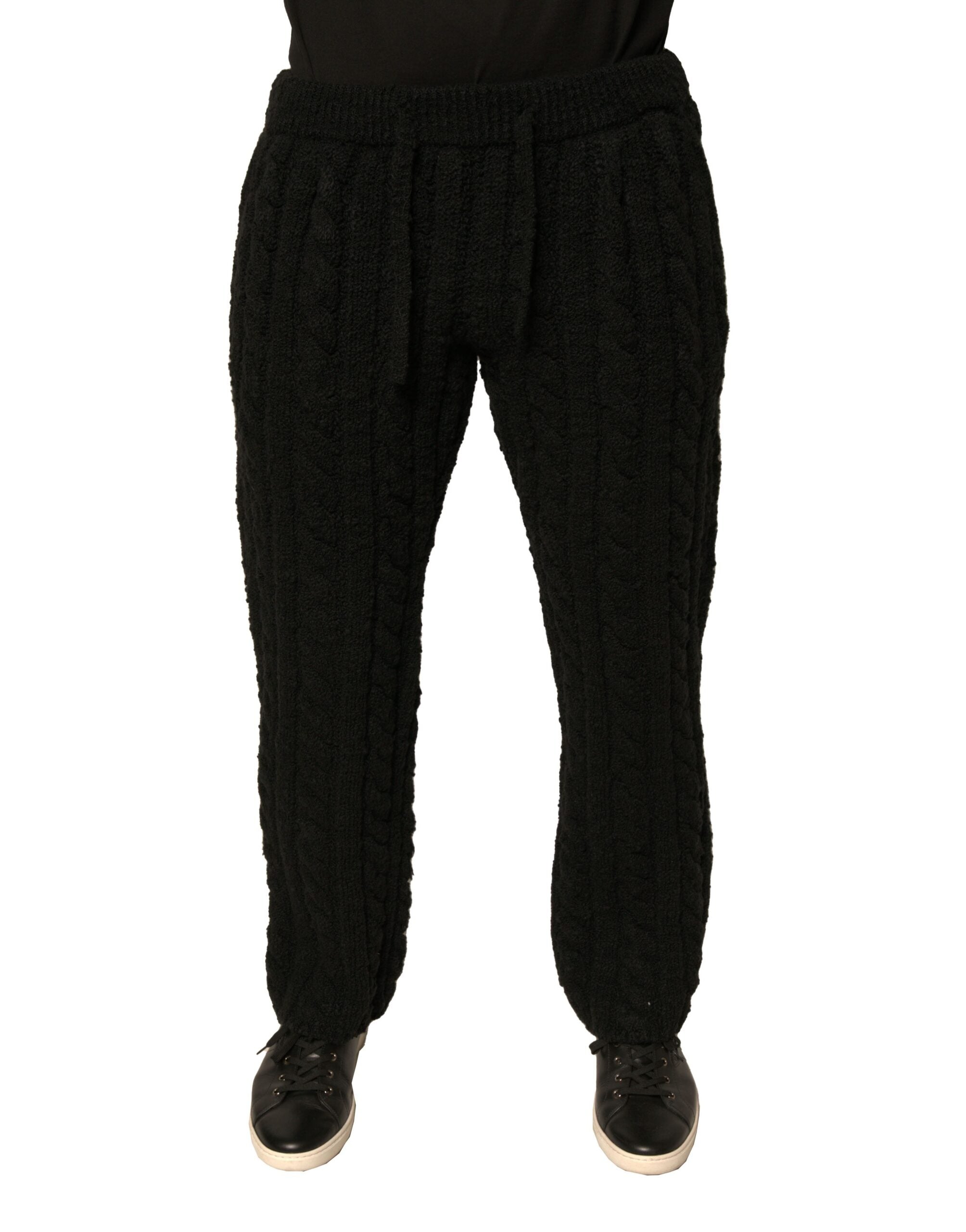 Dolce & Gabbana Black Wool Knitted Skinny Pants -   -  Dolce & Gabbana.