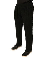 Dolce & Gabbana Black Wool Knitted Skinny Pants -   -  Dolce & Gabbana.