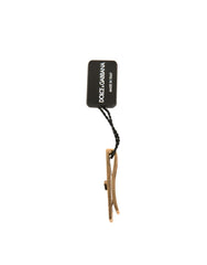 Dolce & Gabbana Gold Tone Brass Crystal Branded Tie Clip Bar -   -  Dolce & Gabbana.