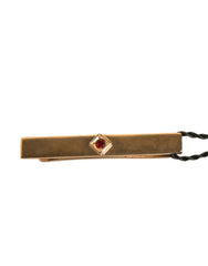 Dolce & Gabbana Gold Tone Brass Crystal Branded Tie Clip Bar -   -  Dolce & Gabbana.