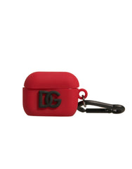 Dolce & Gabbana Red Silicone Rubber Logo Embossed Airpods Case -   -  Dolce & Gabbana.