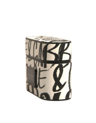 Dolce & Gabbana Black White Leather Scribble Embossed Logo Airpods Case -   -  Dolce & Gabbana.