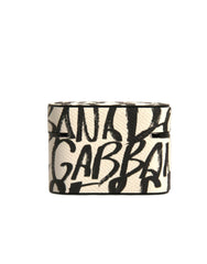 Dolce & Gabbana Black White Leather Scribble Embossed Logo Airpods Case -   -  Dolce & Gabbana.