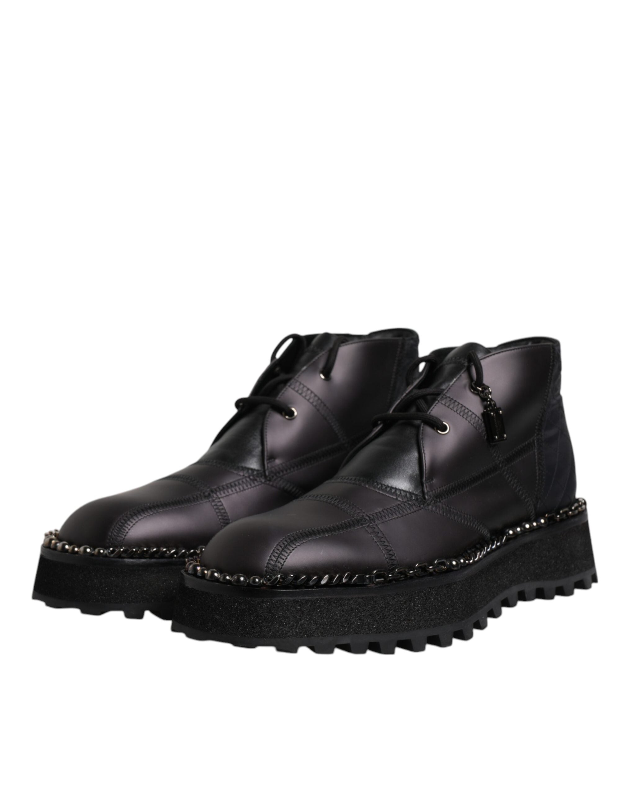 Dolce & Gabbana Black Leather Lace Up Ankle Boots Shoes -   -  Dolce & Gabbana. Dolce & Gabbana Black Leather Lace Up Ankle Boots Shoes -   -  Dolce & Gabbana.