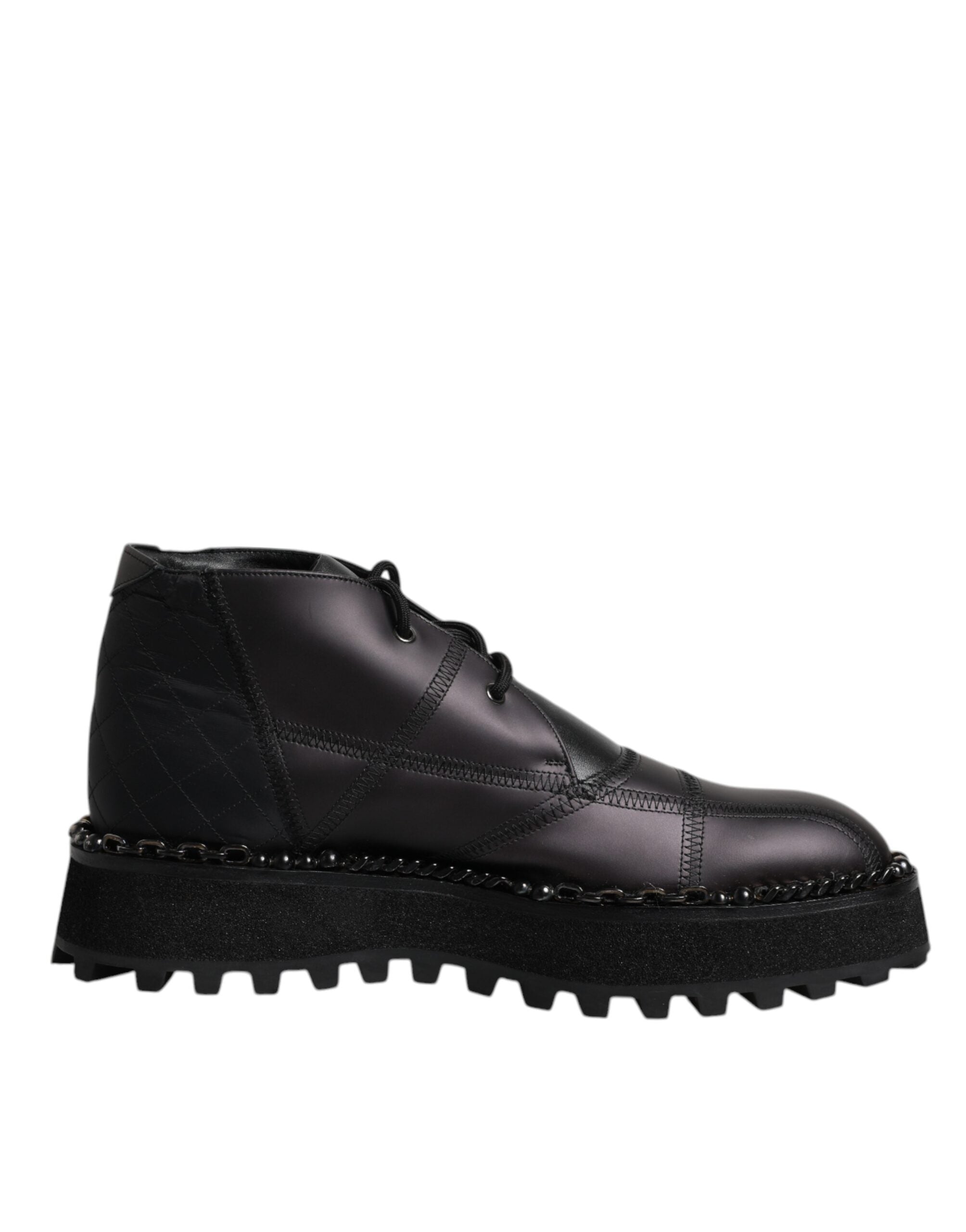 Dolce & Gabbana Black Leather Lace Up Ankle Boots Shoes -   -  Dolce & Gabbana. Dolce & Gabbana Black Leather Lace Up Ankle Boots Shoes -   -  Dolce & Gabbana.