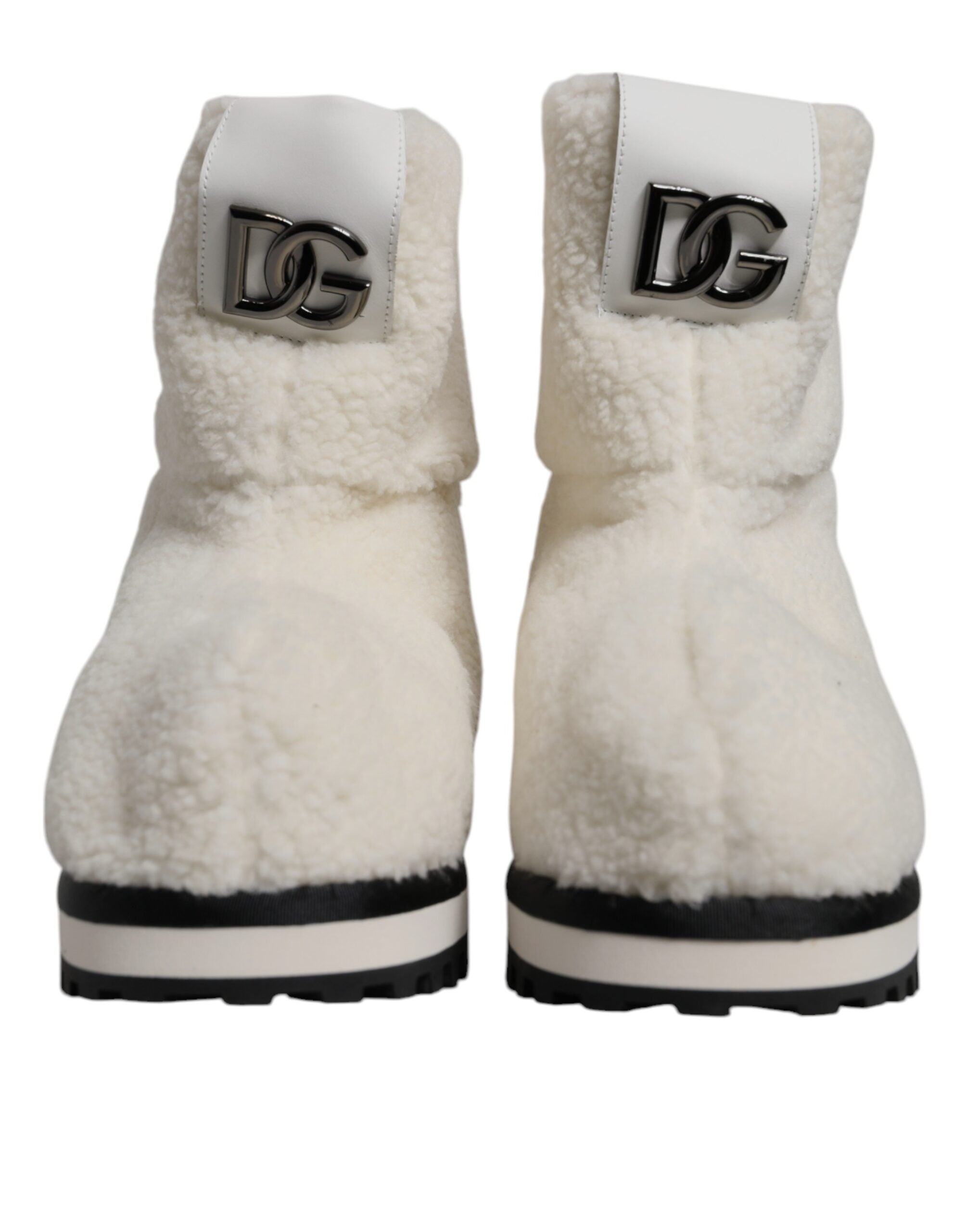 Dolce & Gabbana White Plush Logo Padded Mid Calf Boots Shoes -   -  Dolce & Gabbana. Dolce & Gabbana White Plush Logo Padded Mid Calf Boots Shoes -   -  Dolce & Gabbana.
