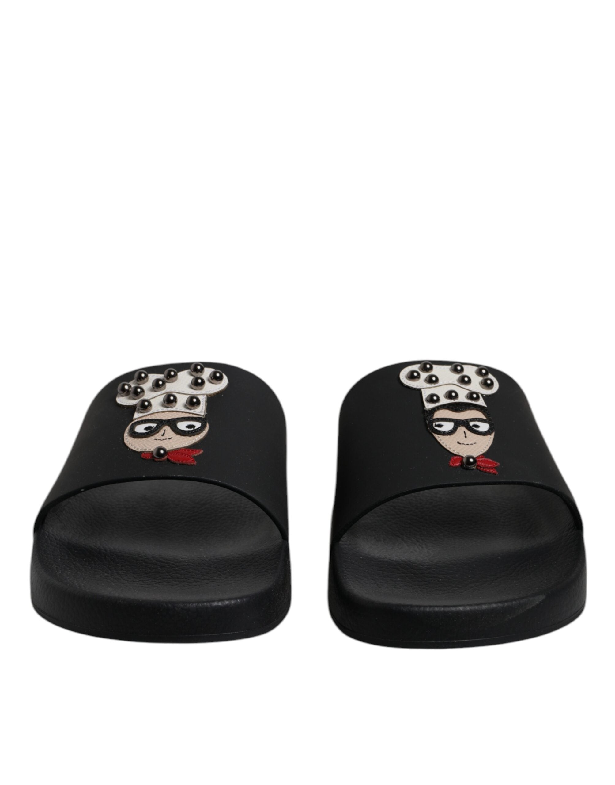 Dolce & Gabbana Black Leather Slides Sandals Beachwear Shoes -   -  Dolce & Gabbana. Dolce & Gabbana Black Leather Slides Sandals Beachwear Shoes -   -  Dolce & Gabbana.