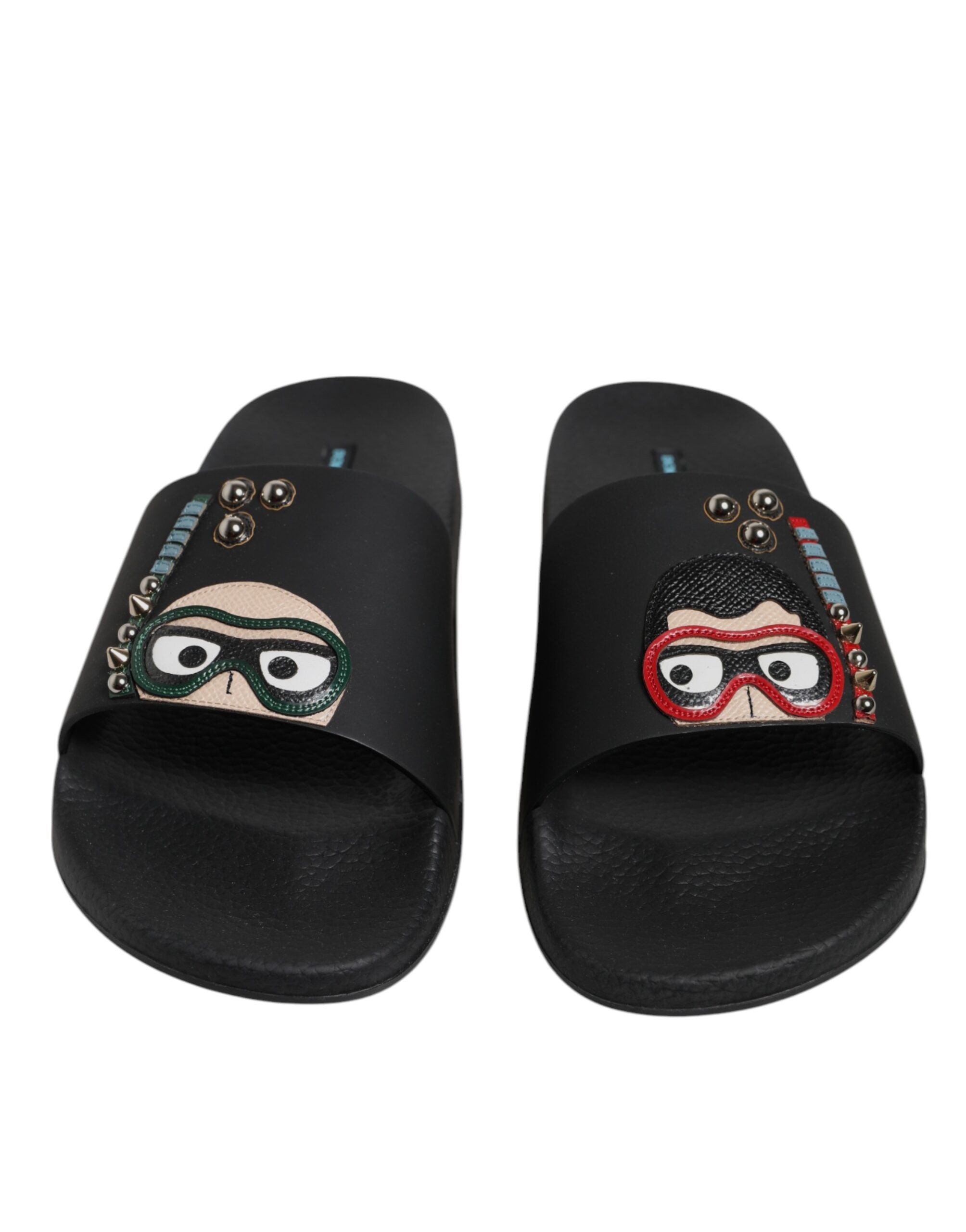Dolce & Gabbana Black Divers Leather Flats Slides Sandals Beachwear Shoes -   -  Dolce & Gabbana. Dolce & Gabbana Black Divers Leather Flats Slides Sandals Beachwear Shoes -   -  Dolce & Gabbana.