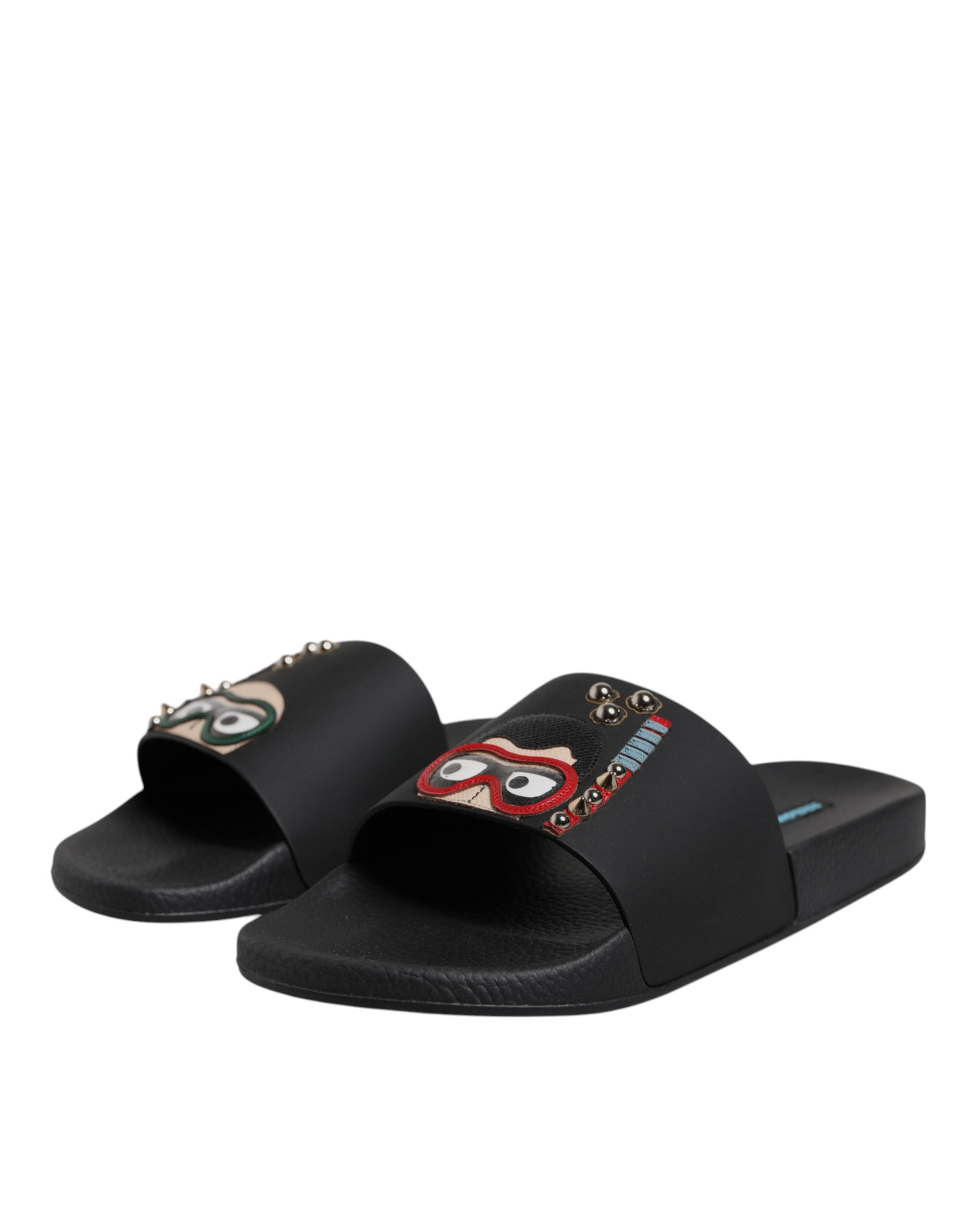 Dolce & Gabbana Black Divers Leather Flats Slides Sandals Beachwear Shoes -   -  Dolce & Gabbana. Dolce & Gabbana Black Divers Leather Flats Slides Sandals Beachwear Shoes -   -  Dolce & Gabbana.