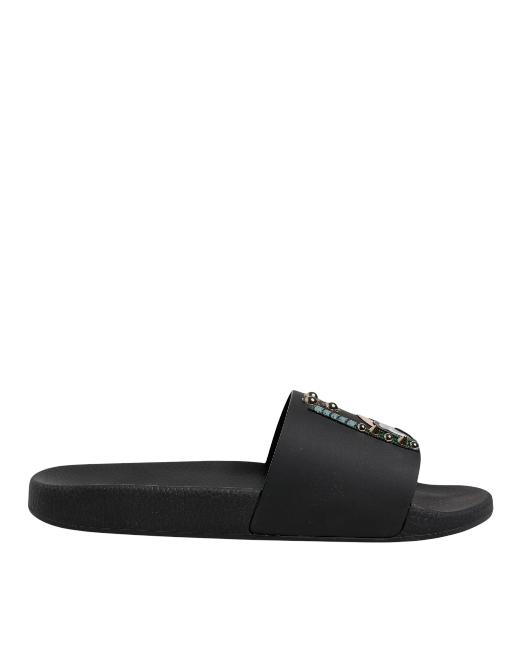 Dolce & Gabbana Black Divers Leather Flats Slides Sandals Beachwear Shoes -   -  Dolce & Gabbana. Dolce & Gabbana Black Divers Leather Flats Slides Sandals Beachwear Shoes -   -  Dolce & Gabbana.