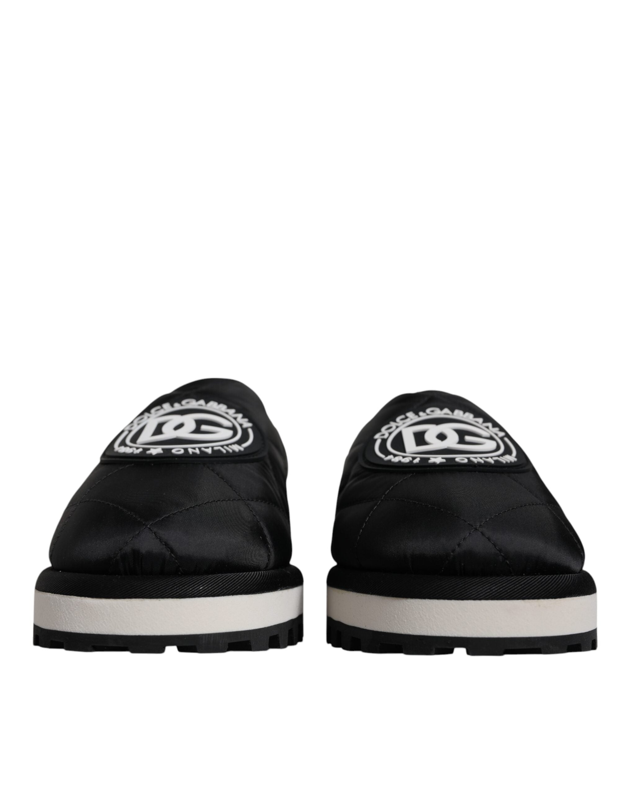 Dolce & Gabbana Black Nylon Quilted Logo Patch Sandals Slides Shoes -   -  Dolce & Gabbana. Dolce & Gabbana Black Nylon Quilted Logo Patch Sandals Slides Shoes -   -  Dolce & Gabbana.