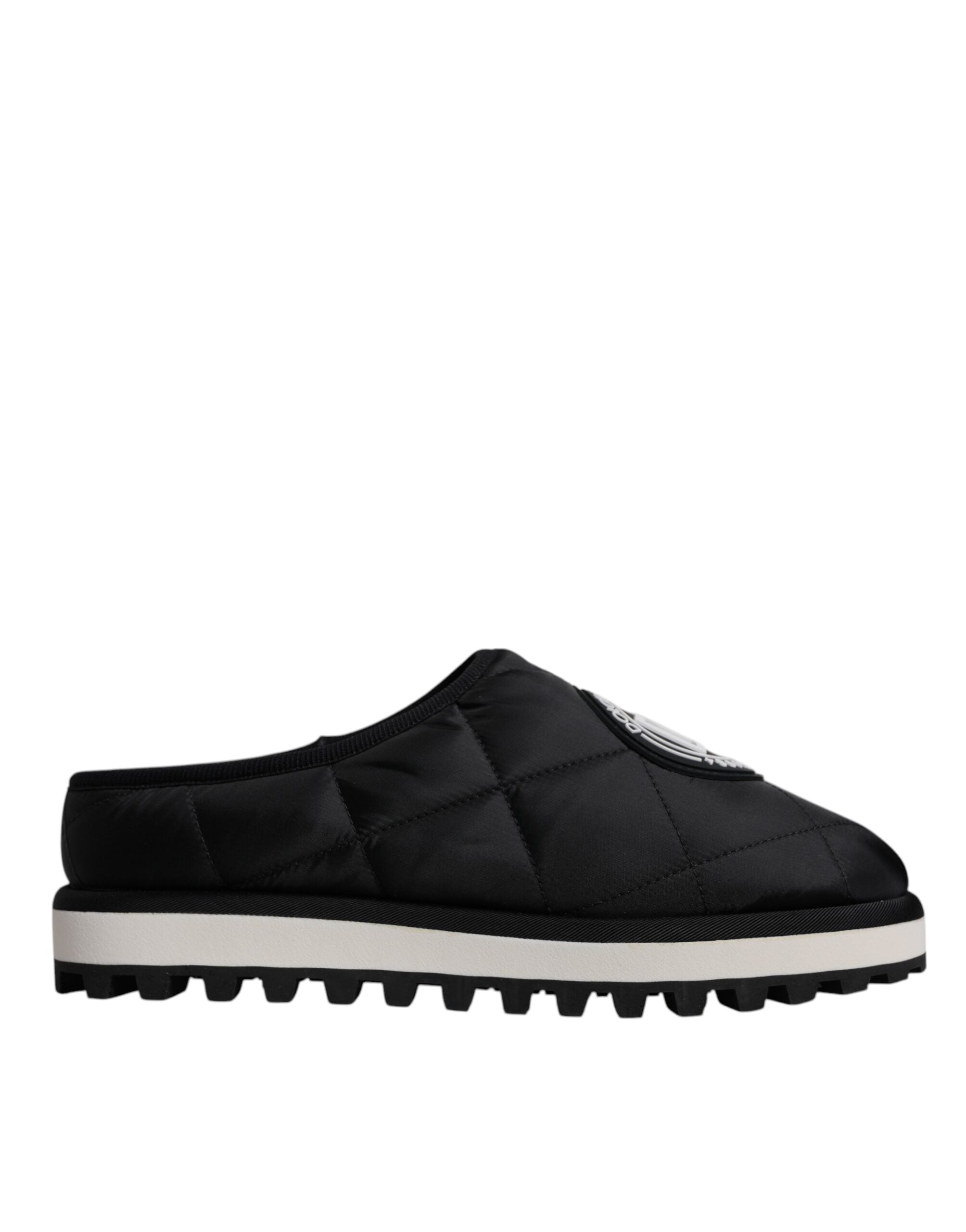 Dolce & Gabbana Black Nylon Quilted Logo Patch Sandals Slides Shoes -   -  Dolce & Gabbana. Dolce & Gabbana Black Nylon Quilted Logo Patch Sandals Slides Shoes -   -  Dolce & Gabbana.