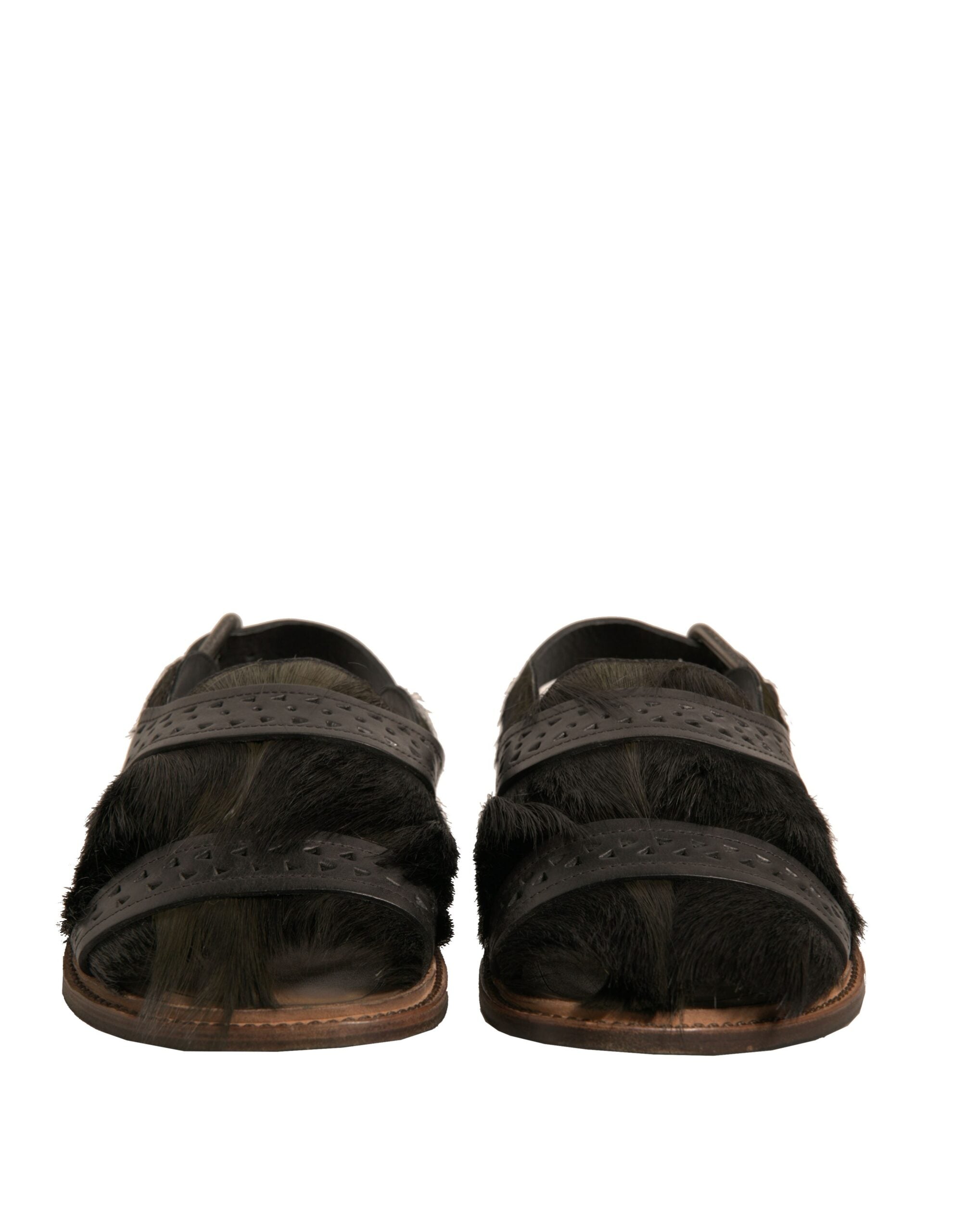 Dolce & Gabbana Green Gazelle Hair Leather Flats Sandals Shoes -   -  Dolce & Gabbana. Dolce & Gabbana Green Gazelle Hair Leather Flats Sandals Shoes -   -  Dolce & Gabbana.