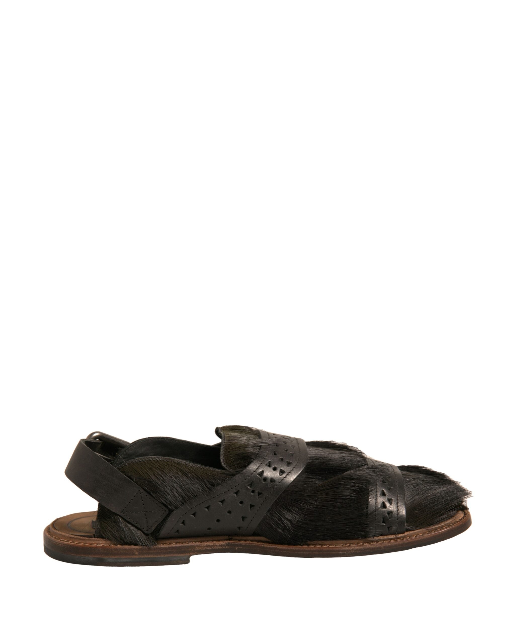 Dolce & Gabbana Green Gazelle Hair Leather Flats Sandals Shoes -   -  Dolce & Gabbana.