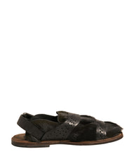 Dolce & Gabbana Green Gazelle Hair Leather Flats Sandals Shoes -   -  Dolce & Gabbana.