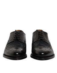Dolce & Gabbana Black Leather Derby Wingtip Lace Up Formal Dress Shoes -   -  Dolce & Gabbana.