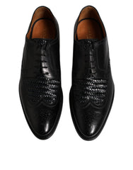 Dolce & Gabbana Black Leather Derby Wingtip Lace Up Formal Dress Shoes -   -  Dolce & Gabbana.