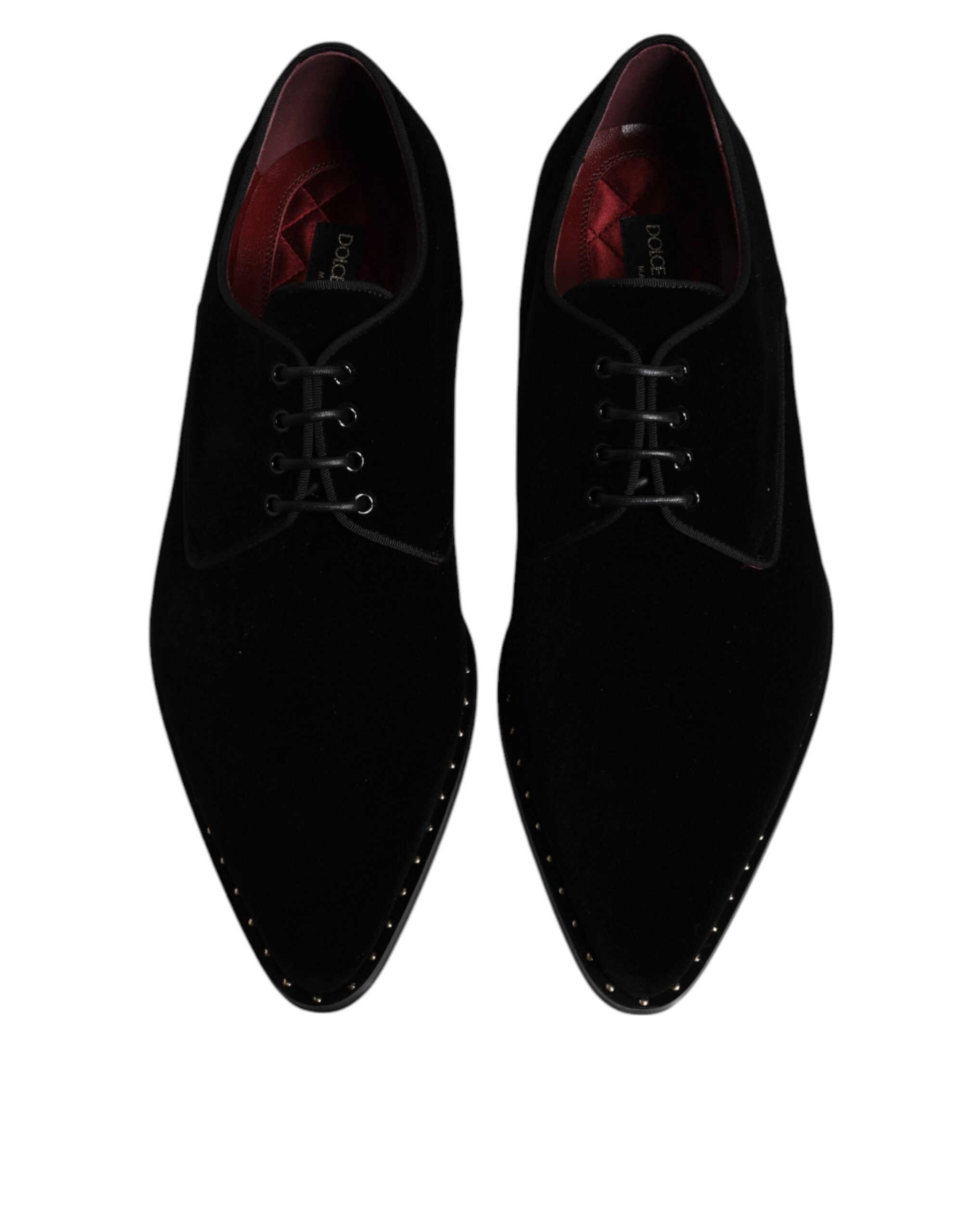 Dolce & Gabbana Black Velvet Cotton Lace Up Derby Shoes -   -  Dolce & Gabbana. Dolce & Gabbana Black Velvet Cotton Lace Up Derby Shoes -   -  Dolce & Gabbana.