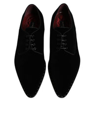 Dolce & Gabbana Black Velvet Cotton Lace Up Derby Shoes -   -  Dolce & Gabbana.