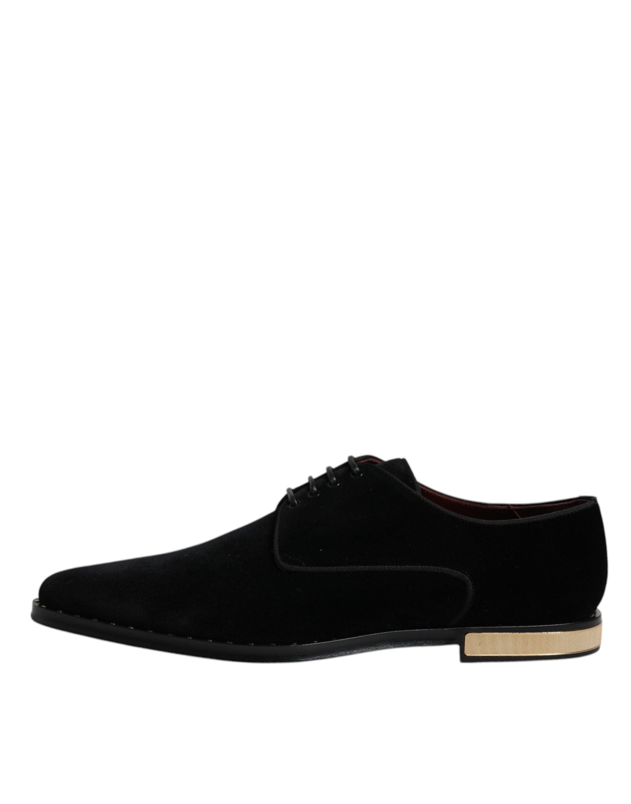 Dolce & Gabbana Black Velvet Cotton Lace Up Derby Shoes -   -  Dolce & Gabbana. Dolce & Gabbana Black Velvet Cotton Lace Up Derby Shoes -   -  Dolce & Gabbana.