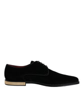 Dolce & Gabbana Black Velvet Cotton Lace Up Derby Shoes -   -  Dolce & Gabbana.