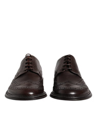 Dolce & Gabbana Brown Leather Derby Wingtip Lace Up Formal Dress Shoes -   -  Dolce & Gabbana.