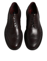 Dolce & Gabbana Brown Leather Derby Wingtip Lace Up Formal Dress Shoes -   -  Dolce & Gabbana.
