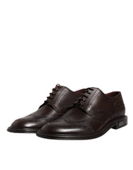 Dolce & Gabbana Brown Leather Derby Wingtip Lace Up Formal Dress Shoes -   -  Dolce & Gabbana.