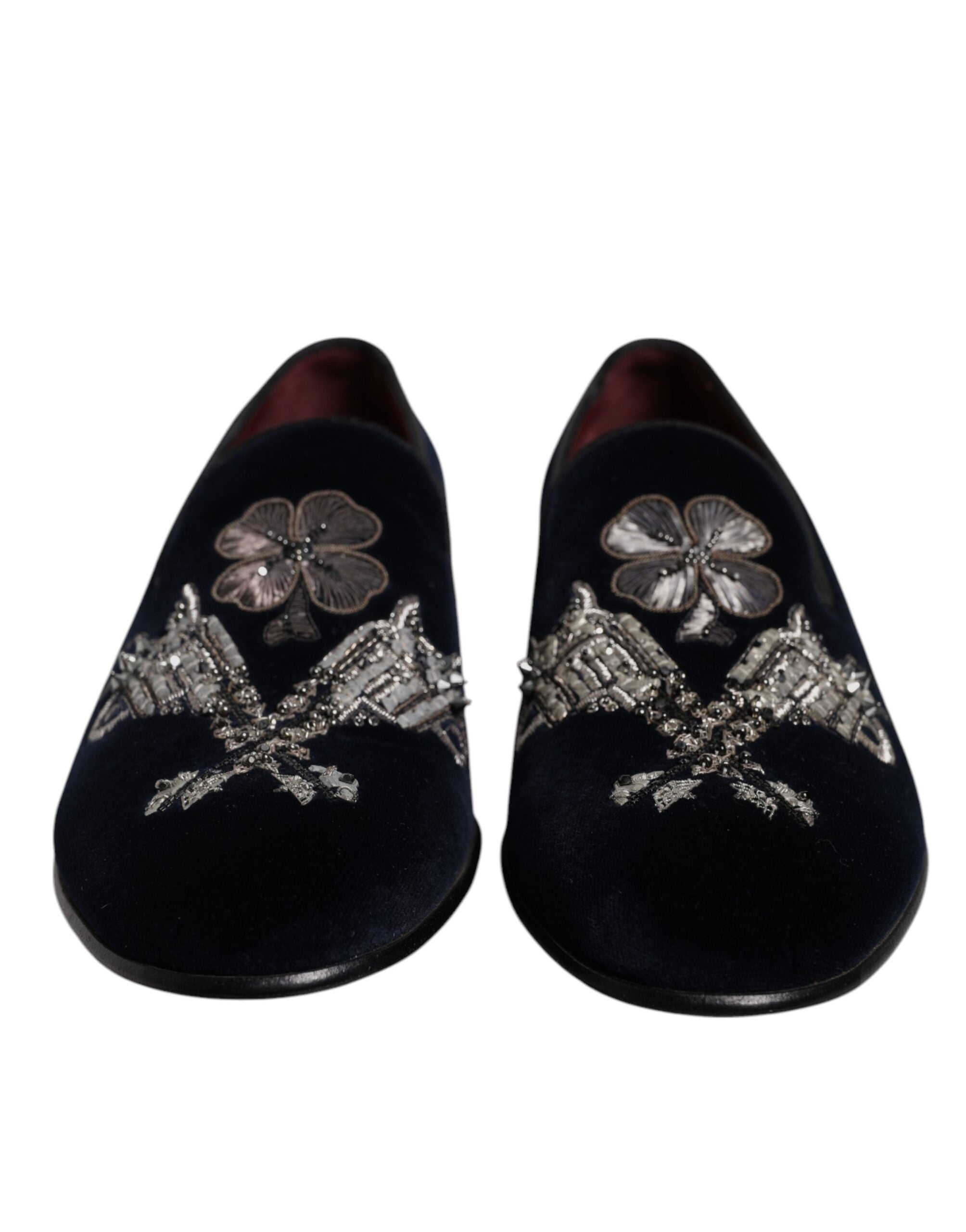 Dolce & Gabbana Black Velvet Floral Gun Loafers Dress Shoes -   -  Dolce & Gabbana. Dolce & Gabbana Black Velvet Floral Gun Loafers Dress Shoes -   -  Dolce & Gabbana.