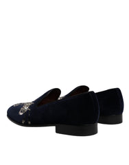 Dolce & Gabbana Black Velvet Floral Gun Loafers Dress Shoes -   -  Dolce & Gabbana.