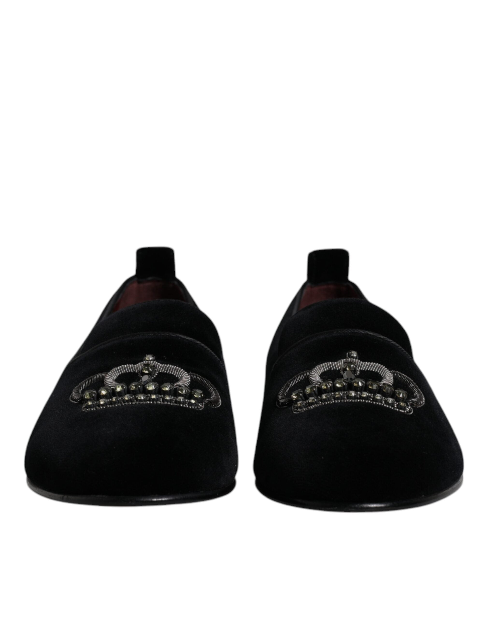 Dolce & Gabbana Black Velvet Crystal Crown Loafers Formal Dress Shoes -   -  Dolce & Gabbana. Dolce & Gabbana Black Velvet Crystal Crown Loafers Formal Dress Shoes -   -  Dolce & Gabbana.