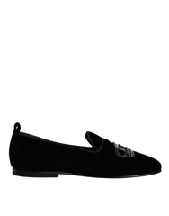 Dolce & Gabbana Black Velvet Crystal Crown Loafers Formal Dress Shoes -   -  Dolce & Gabbana.
