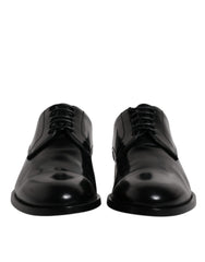 Dolce & Gabbana Black Calfskin Leather Derby Lace Up Formal Dress Shoes -   -  Dolce & Gabbana.