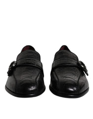Dolce & Gabbana Black Exotic Leather DG Logo Loafers Formal Dress Shoes -   -  Dolce & Gabbana.