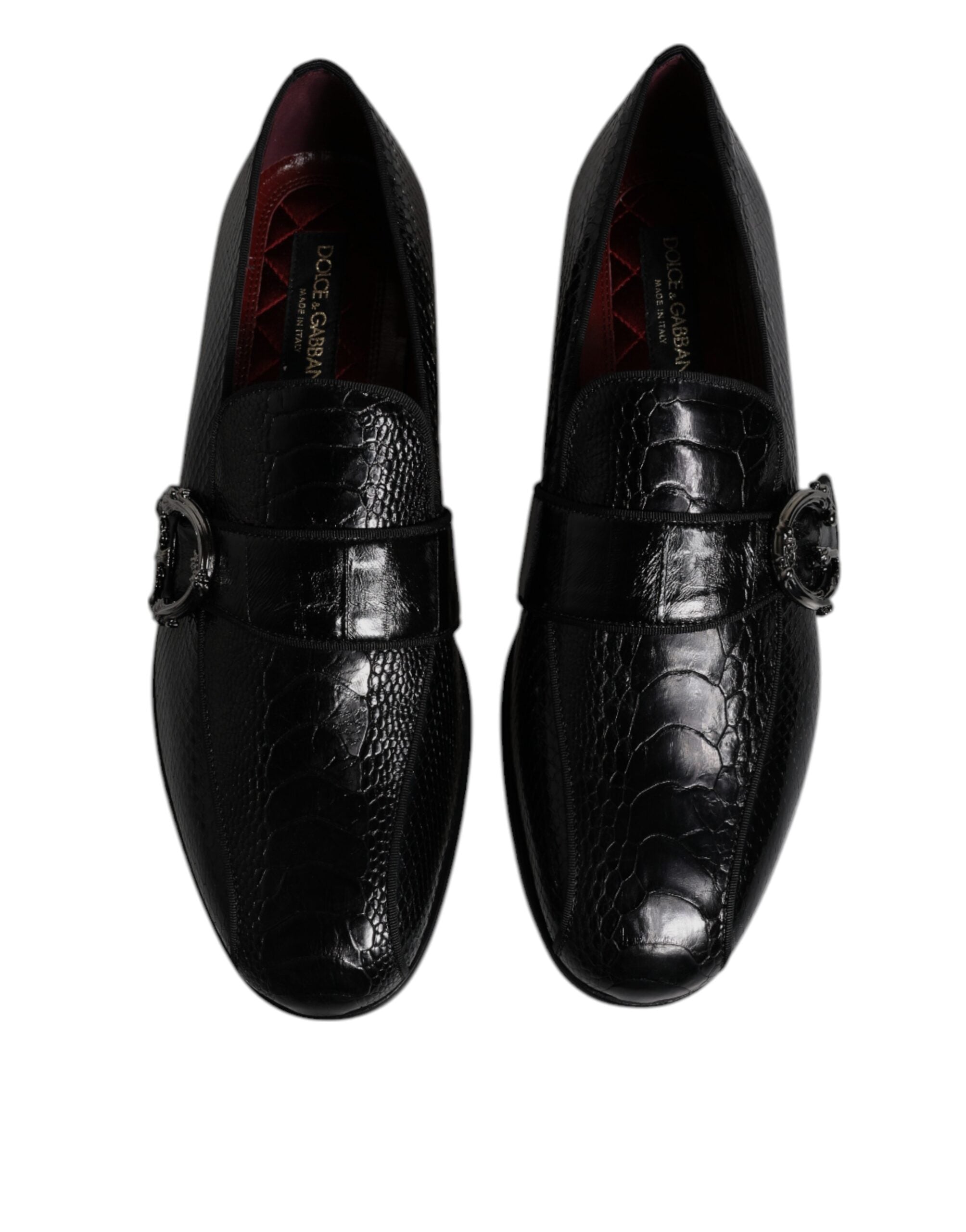 Dolce & Gabbana Black Exotic Leather DG Logo Loafers Formal Dress Shoes -   -  Dolce & Gabbana. Dolce & Gabbana Black Exotic Leather DG Logo Loafers Formal Dress Shoes -   -  Dolce & Gabbana.