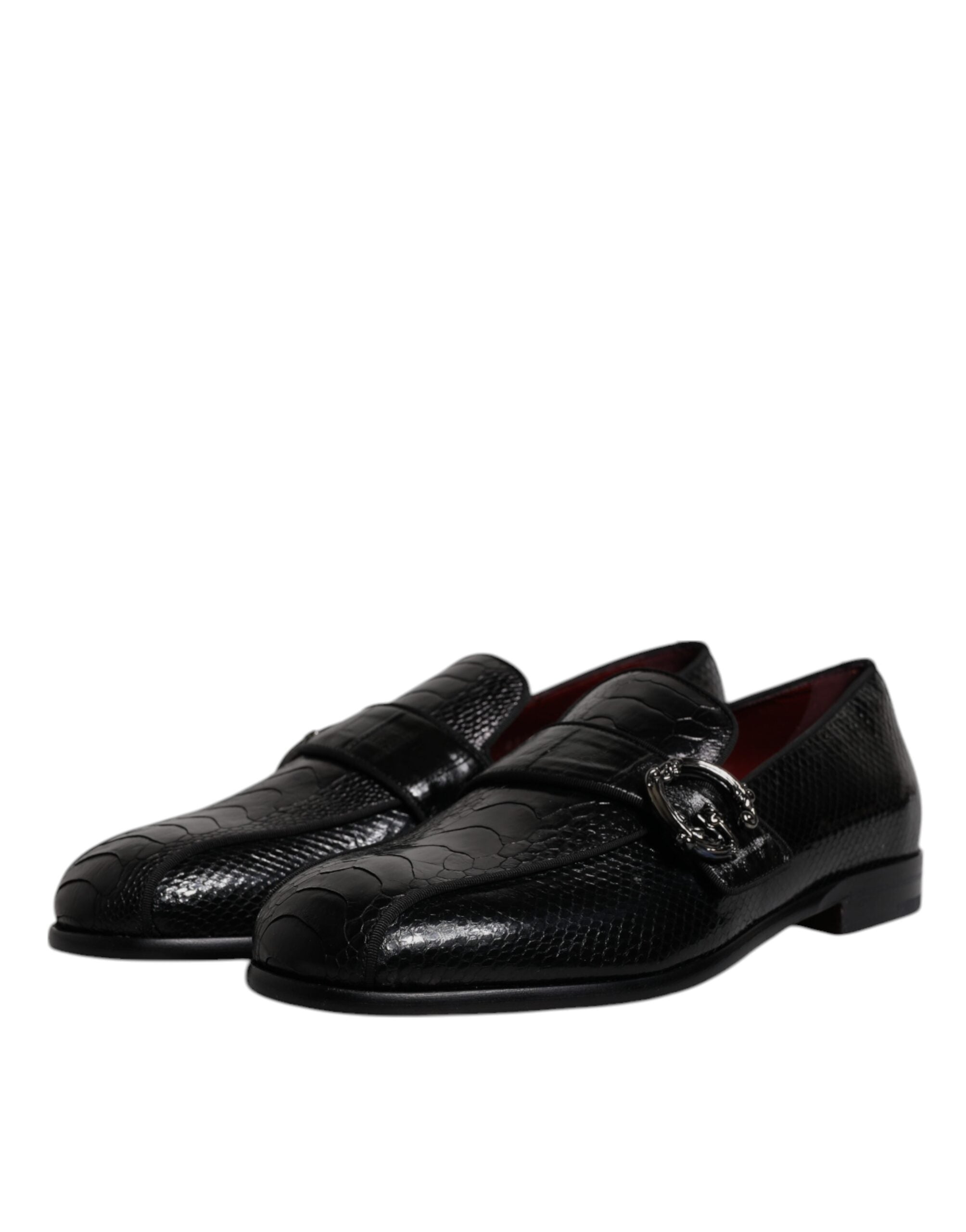 Dolce & Gabbana Black Exotic Leather DG Logo Loafers Formal Dress Shoes -   -  Dolce & Gabbana. Dolce & Gabbana Black Exotic Leather DG Logo Loafers Formal Dress Shoes -   -  Dolce & Gabbana.