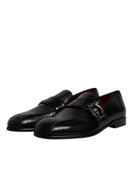 Dolce & Gabbana Black Exotic Leather DG Logo Loafers Formal Dress Shoes -   -  Dolce & Gabbana.