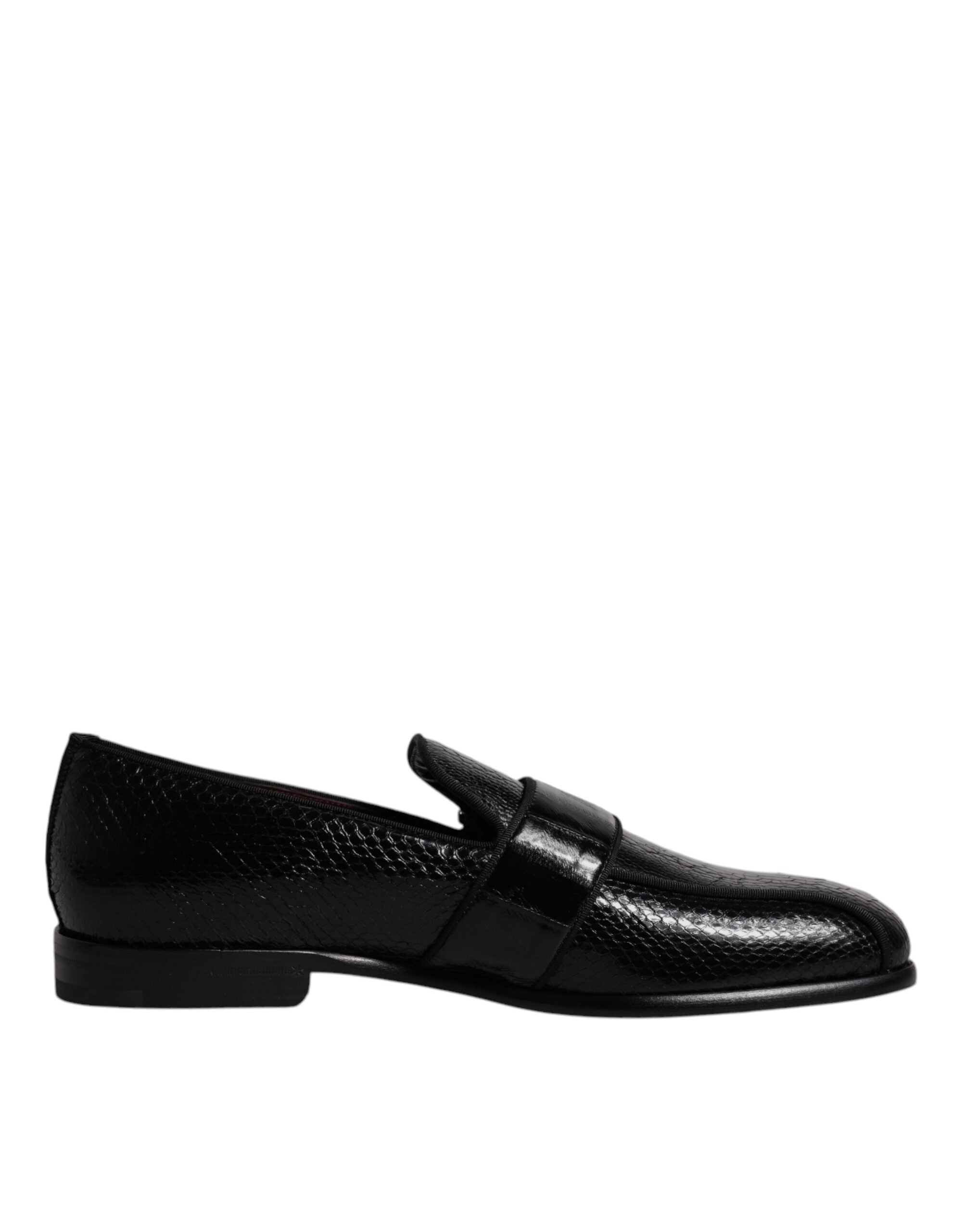 Dolce & Gabbana Black Exotic Leather DG Logo Loafers Formal Dress Shoes -   -  Dolce & Gabbana.