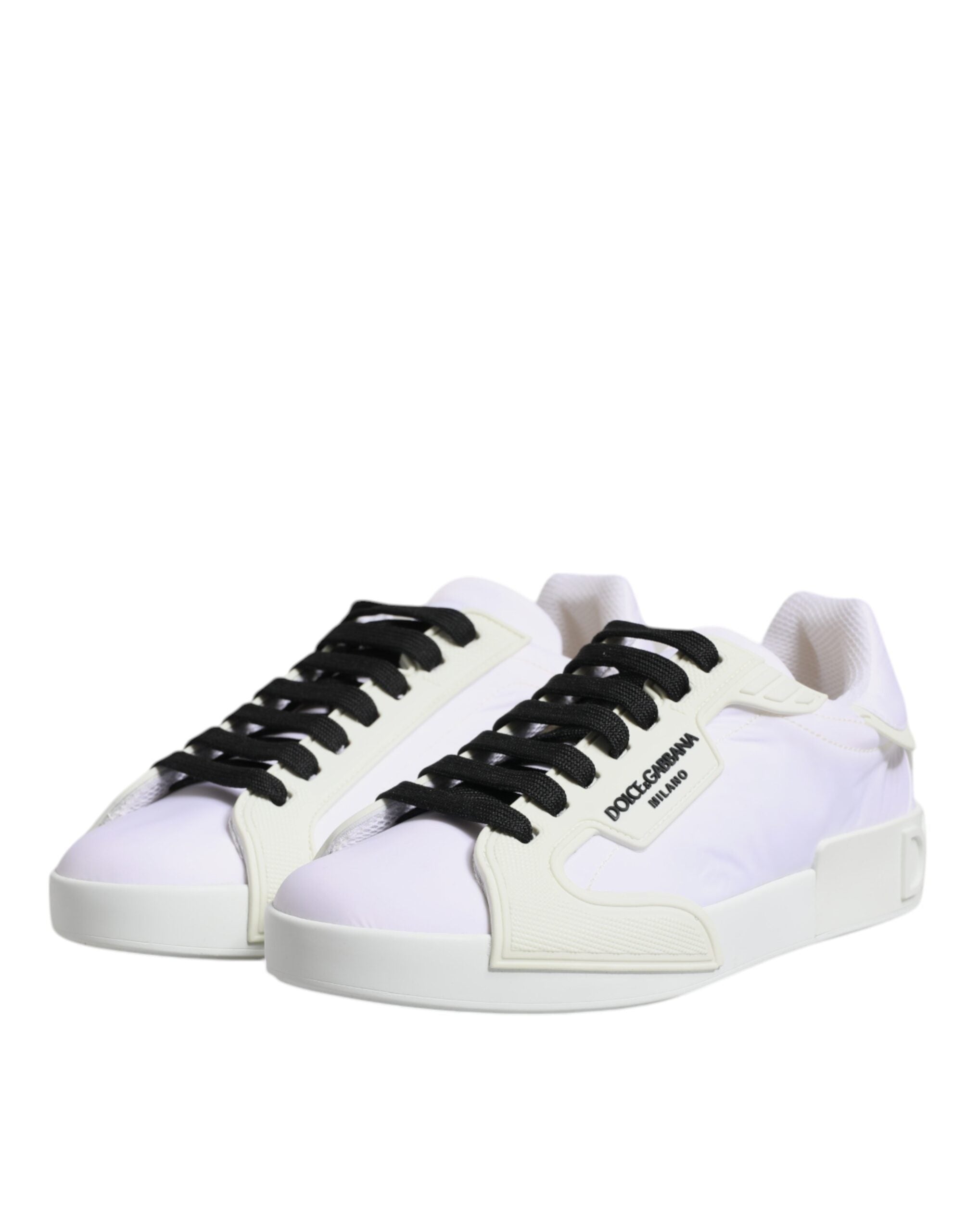 Dolce & Gabbana White Nylon Leather Low Top Sneakers Shoes -   -  Dolce & Gabbana. Dolce & Gabbana White Nylon Leather Low Top Sneakers Shoes -   -  Dolce & Gabbana.