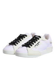 Dolce & Gabbana White Nylon Leather Low Top Sneakers Shoes -   -  Dolce & Gabbana.