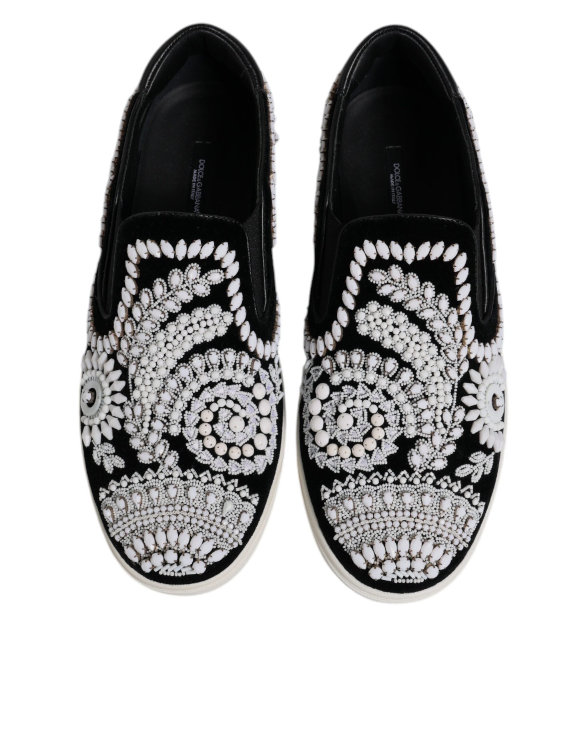 Dolce & Gabbana Black Embellished London Men Slip On Shoes -   -  Dolce & Gabbana. Dolce & Gabbana Black Embellished London Men Slip On Shoes -   -  Dolce & Gabbana.
