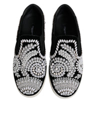 Dolce & Gabbana Black Embellished London Men Slip On Shoes -   -  Dolce & Gabbana.