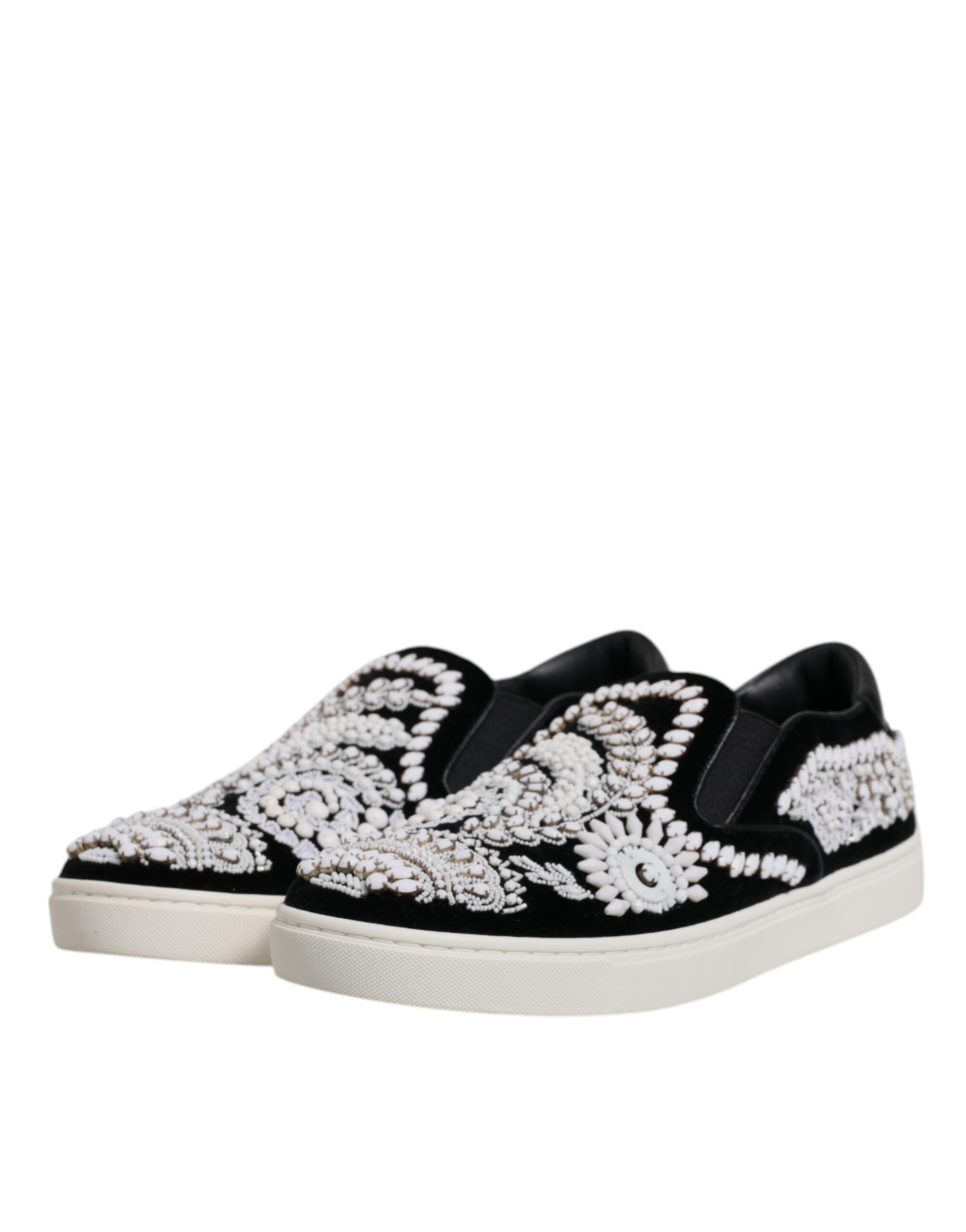 Dolce & Gabbana Black Embellished London Men Slip On Shoes -   -  Dolce & Gabbana. Dolce & Gabbana Black Embellished London Men Slip On Shoes -   -  Dolce & Gabbana.