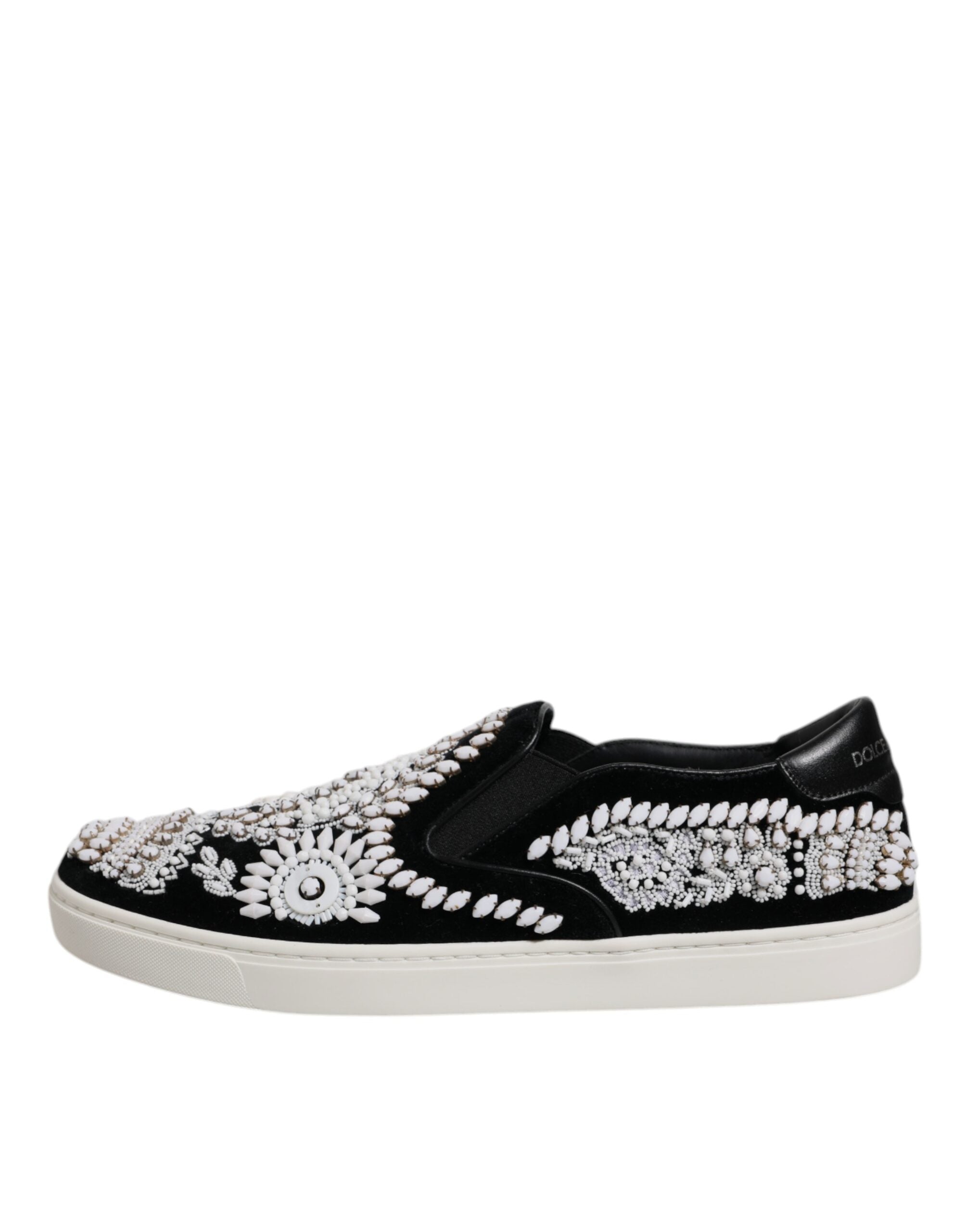 Dolce & Gabbana Black Embellished London Men Slip On Shoes -   -  Dolce & Gabbana. Dolce & Gabbana Black Embellished London Men Slip On Shoes -   -  Dolce & Gabbana.