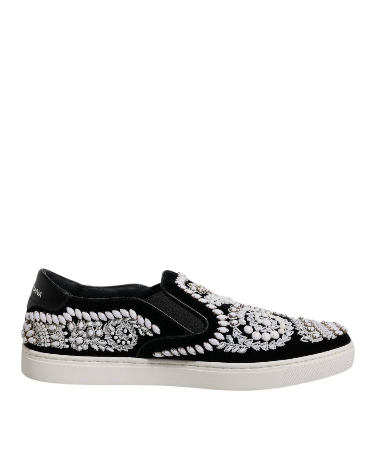 Dolce & Gabbana Black Embellished London Men Slip On Shoes -   -  Dolce & Gabbana.