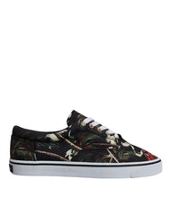 Dolce & Gabbana Black Tropical Print Low Top Sneakers Shoes -   -  Dolce & Gabbana.