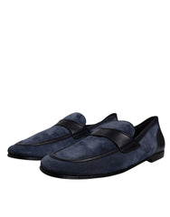 Dolce & Gabbana Blue Suede Leather Shoes Loafer Moccasin Shoes -   -  Dolce & Gabbana.
