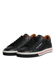 Dolce & Gabbana Black Leather Low Top Men Sneakers Shoes -   -  Dolce & Gabbana.