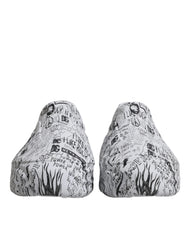 Dolce & Gabbana White Black Graffiti Daymaster Sneakers Shoes -   -  Dolce & Gabbana.